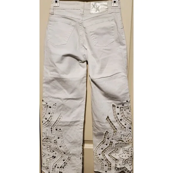 BrazilRoxx Embellished Embroidered Jeans BR 36/US 00 White - NEW With Tags